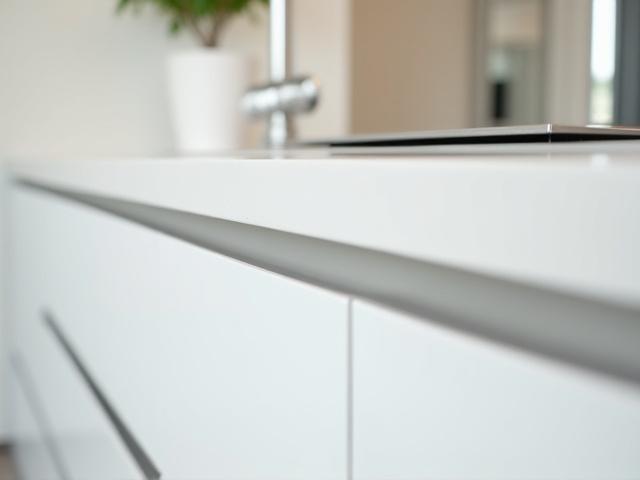 Modernt kök med diskreta metallaccenter